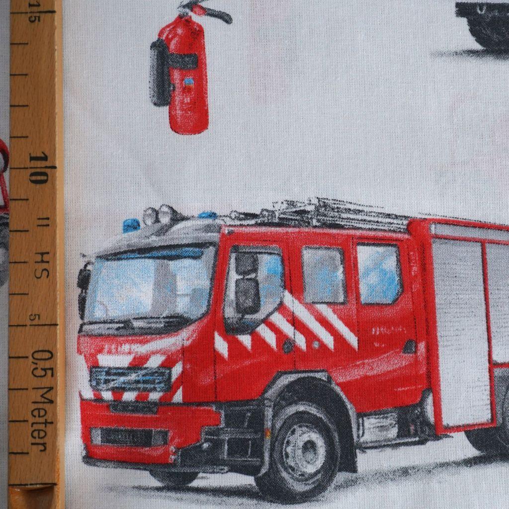 Baumwollstoff Motivdruck Deko Feuerwehrauto